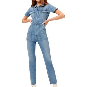 Good American Fit For Success Denim Jumpsuit size 1